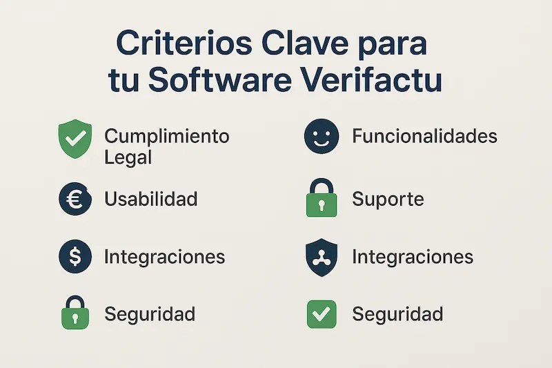 Comparativa Verifactu Programas 2025 📊 Elige el Mejor HOY 2 Checklist o lista de criterios importantes para la comparativa de programas Verifactu 2025.