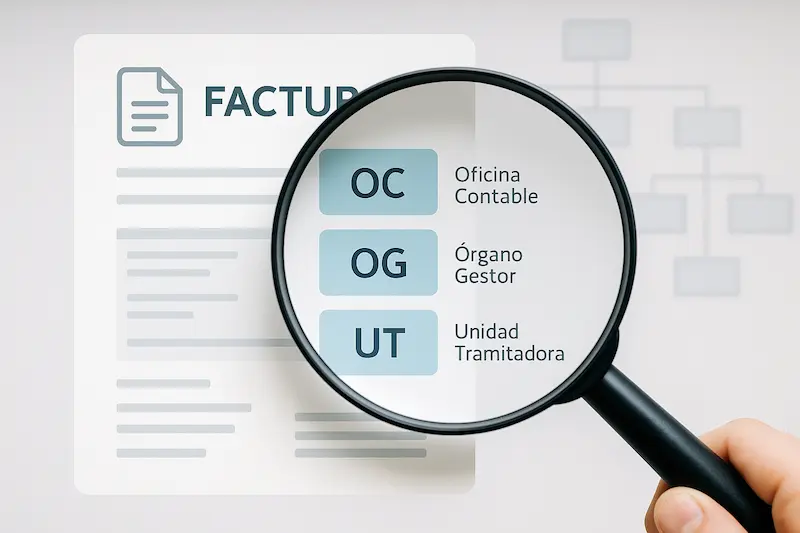 Ilustración de la importancia de los códigos DIR3 para el envío correcto de la factura FACE.