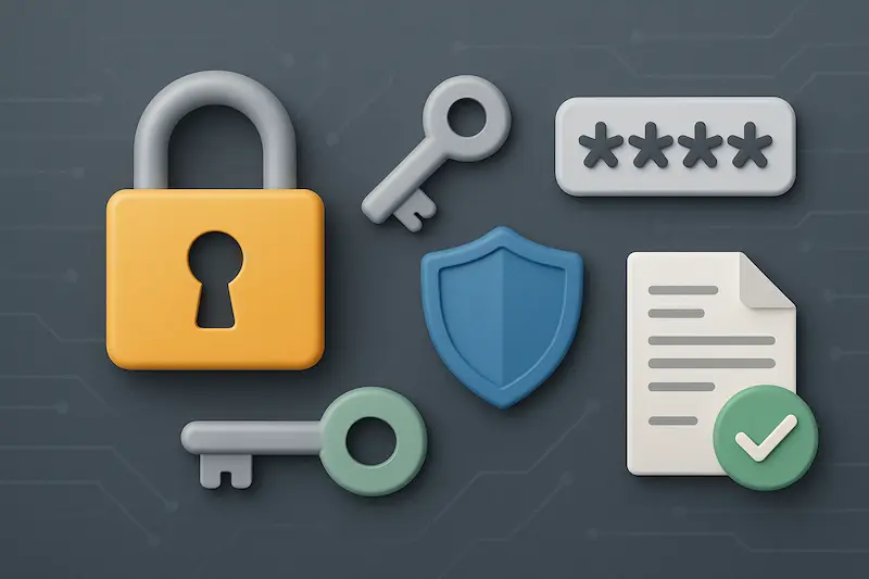 Iconos de seguridad representando la protección de la firma digital para evitar fraude en facturación.