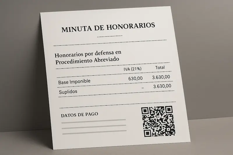 ¿Están los Abogados y Despachos Obligados a VeriFactu? Guía 2025 1 Minuta de honorarios de un abogado con el código QR de VeriFactu.
