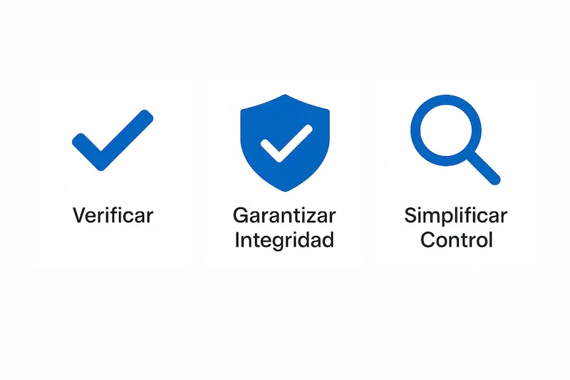 Código QR en Facturas VeriFactu: ¿Qué es y Para Qué Sirve? 1 Infografía explicando los tres propósitos principales del código QR en facturas VeriFactu.