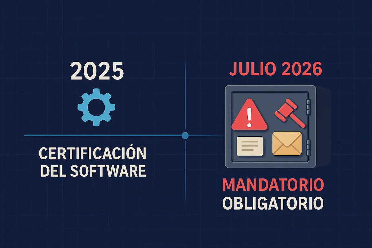 VeriFactu para Abogados: Guía Obligatoria 2025 (Adiós Word) 3 Línea de tiempo con las fechas clave de implementación de VeriFactu para despachos de abogados entre 2025 y 2026.