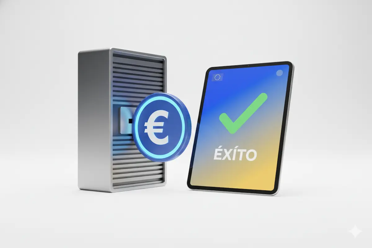 Concepto de ahorro y subvención tecnológica con el logotipo del Kit Digital