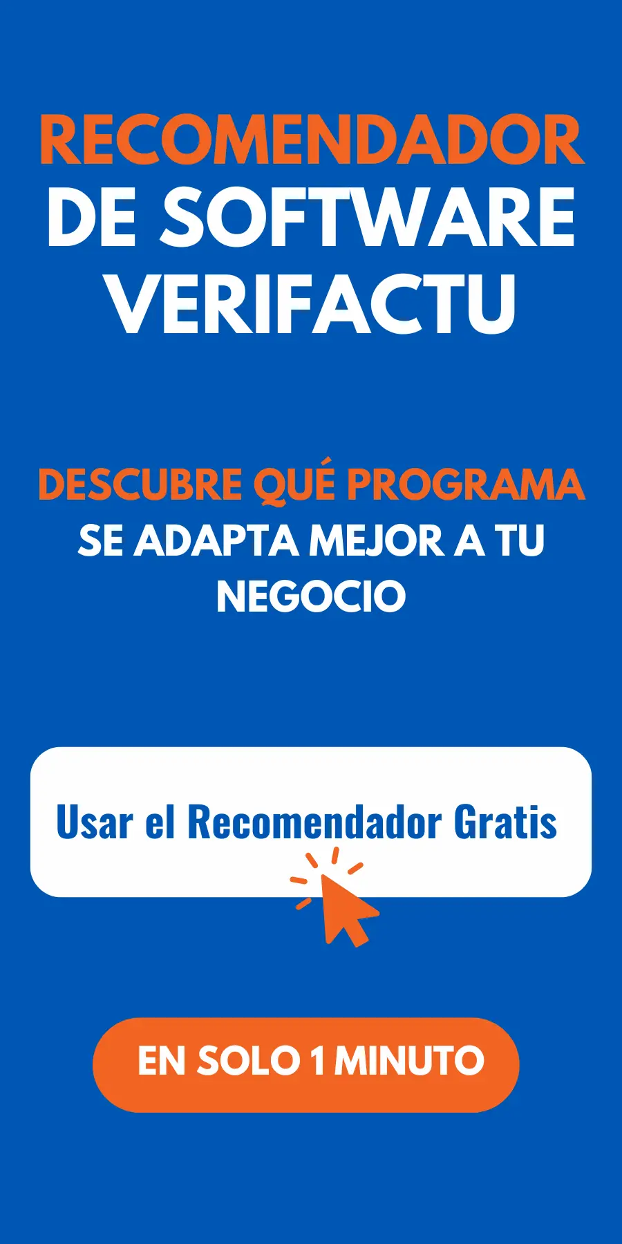 Banner promocional del Recomendador de Software Verifactu para elegir el programa más adecuado según tu negocio