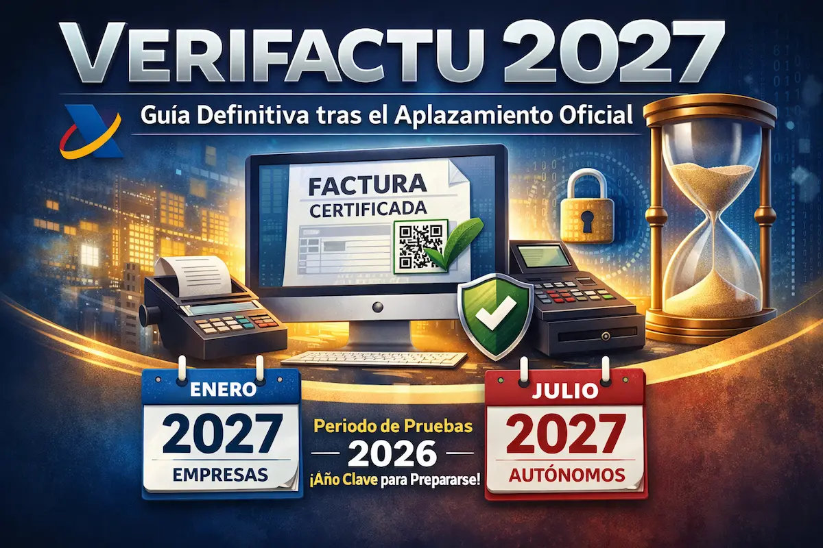 Verifactu 2027 fechas oficiales para empresas y autónomos con periodo de pruebas 2026