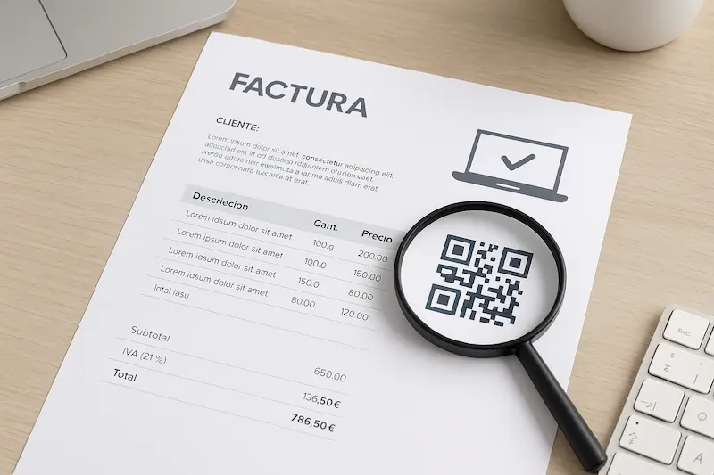 Código QR en Facturas VeriFactu: ¿Qué es y Para Qué Sirve? 37 Qué es y para qué sirve el código QR en una factura VeriFactu. Ejemplo de una factura VeriFactu con el código QR obligatorio resaltado.