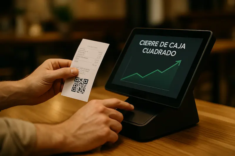 Detalle de cómo afecta VeriFactu al cierre de caja diario en mi tienda o restaurante con un TPV moderno.