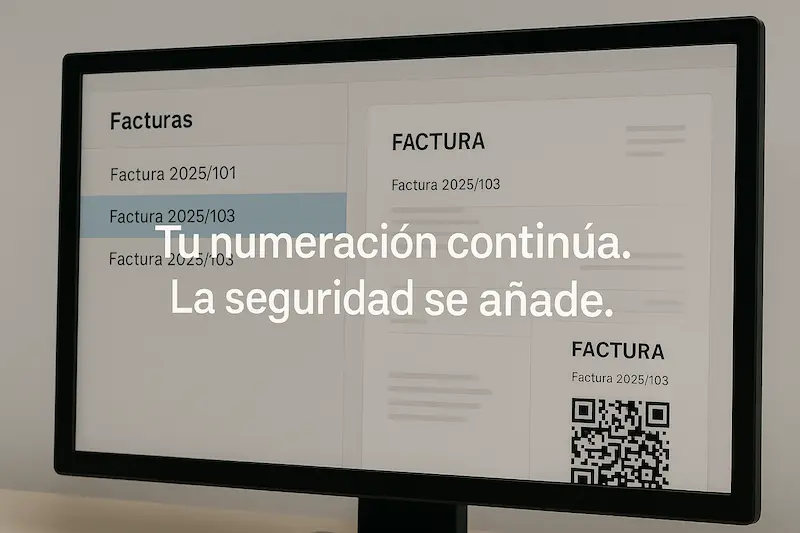 Puedo seguir usando mi actual serie de numeración de facturas con VeriFactu. Un software de facturación adaptado a VeriFactu que muestra cómo se puede seguir usando la actual serie de numeración de facturas sin interrupciones.
