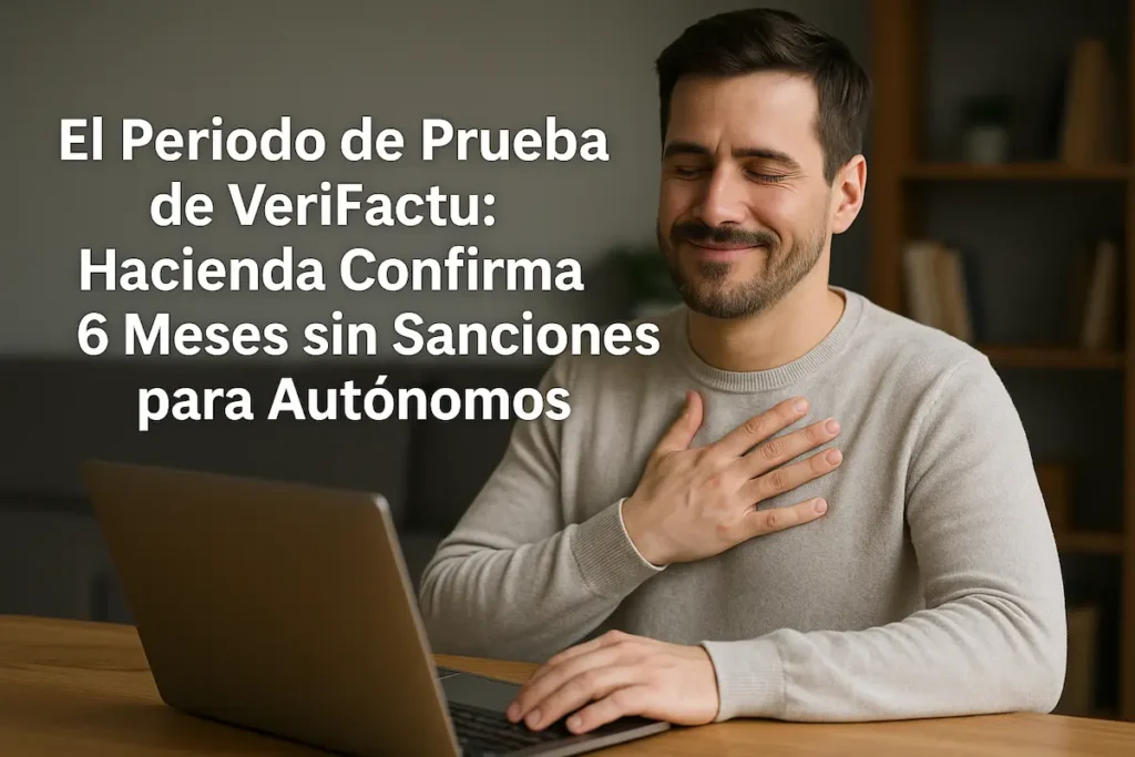 Periodo de Prueba VeriFactu: 6 Meses Sin Sanciones (Confirmado) 🛡️ 4 Periodo de prueba verifactu. Calendario de 2026 destacando los meses de Enero a Junio como periodo de prueba sin sanciones para VeriFactu.